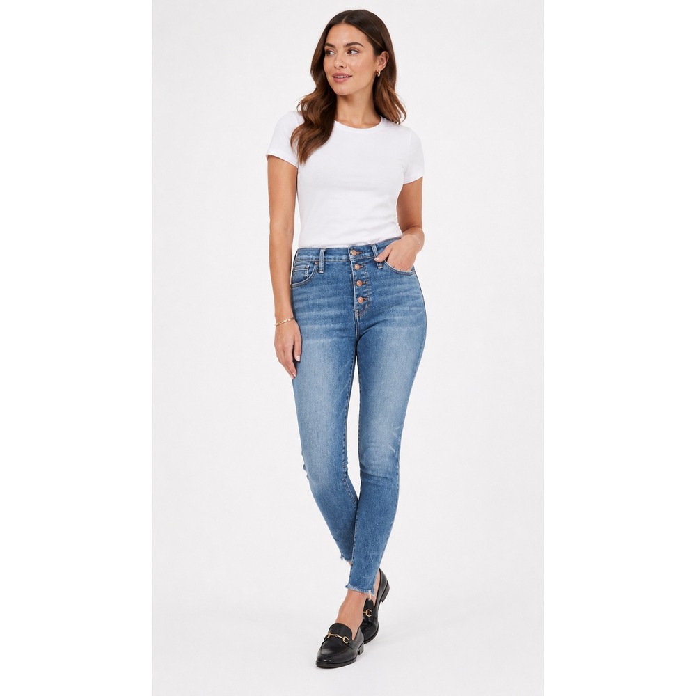 Madewell 10 High Riser Skinny Skinny Jeans Button Fly Medium Wash Size 26